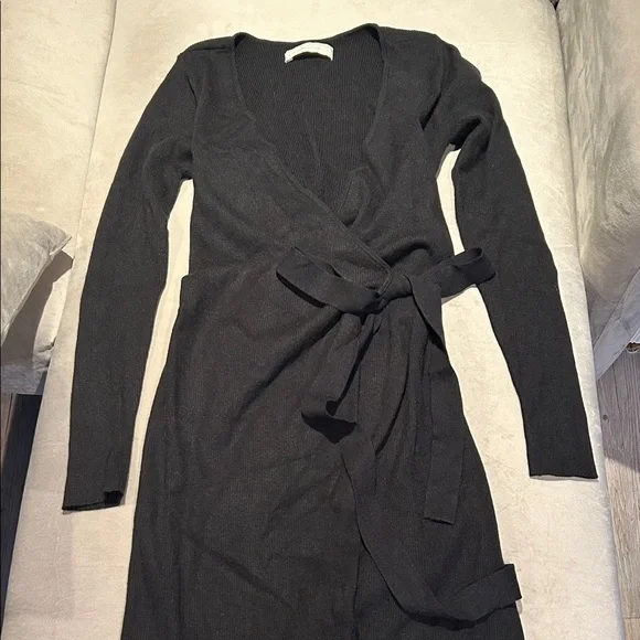 abercrombie wrap midi dress NEW Abercrombie & Fitch Satin Draped Wrap Midi Dress